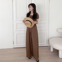 비치 셔링 점프수트(투웨이 오프숄더)