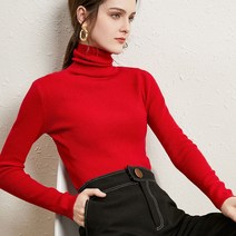 스웨터니트이너셔츠 겨울 가을 슬림핏 이너티셔츠 레이어드 숏 목폴라 긴 소매 2955813848