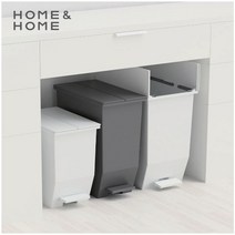 홈앤홈 양문형 트윈(twin)휴지통 더스트박스 2컬러 3사이즈, 20리터, 다크그레이