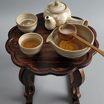 3호 꽃모양 개다리 소반 찻상 전통 백일 돌 다과 원목