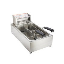 업소용 튀김기 3200W 상업용 프라이어 스톨 싱글 실린더 12L 고속 가열 스낵 메이커, 02 long fry basket_02 110V