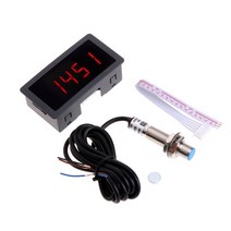 4 선반/모어를위한 디지털 타코미터 및 홀 근접 스위치 센서/CNC/스프링 10-9999RPM 방지 기능, 빨간색