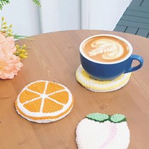 태광조명 DIY 펀치니들 자수 / 바늘세트 장식품 소품 컵받침 티코스터, 오렌지(바늘포함)