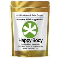 HAPPYBODY Sulfur Crystals 99.9% Pure MSM 설퍼 크리스탈 99.9% 퓨어 MSM 1lb