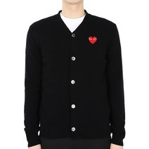 디몬트 23 S/S 꼼데가르송 남성 레드 하트 와펜 가디건블랙 P1 N008 BLACK