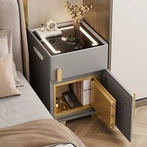 금고 협탁 스마트 무선충전 usb 콘센트 침대 럭셔리, 오렌지/ 무선충전 + 듀얼 USB  30x40x50cm