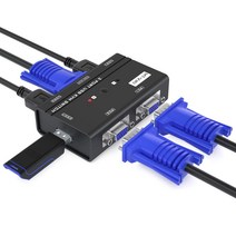 [2022 전환기]MT-VIKI 2포트 USB2. 0 KVM VGA 스위치 박스 전환기 PC 전환기 2 입력 키보드·마우스용 PC 전환기