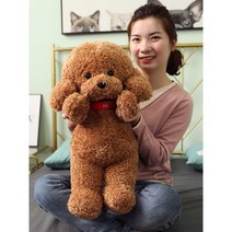 진짜 같은 푸들인형 수면 애착 강아지 인형, P. 딥브라운 58cm