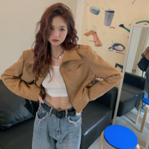 아임아임오버 스웨이드 크롭 자켓