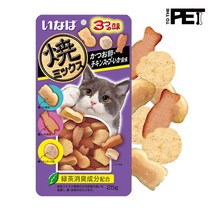 이나바 야끼믹스 가다랑어포+치킨스프+오징어 25g 고양이 과자 간식 QSC-122