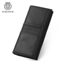 반지갑 가죽 여성 남성 반 지갑 SCHLATUM-다기능 명함 용 브랜드 패션 긴