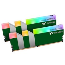 Thermaltake TOUGHRAM RGB DDR4 3 600MHz 16GB(8GB x 2개) 1 680만 가지 색상 RGB 알렉사/레이저 크로마/5V 마더보드 싱크 가능한 RG, Green_Case Fan