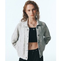 CITY BREEZE 투톤 카라 니트 가디건_GREY CTF3 TWO TONE COLLAR KNIT CARDIGAN_GREY CTF3CD04GY