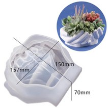 레진아트 세트 재료 몰드 파츠 실리콘 몰드 다육 식물에 대 한 화분 콘크리트 금형 diy 공예 시멘트 점토 금형 라운드 컨테이너 석고 금형 촛불 금형, 손