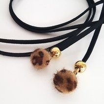 슬림 호피 방울 끈 벨트 45 스웨이드 얇은 허리 줄