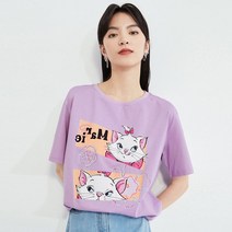 반팔나염티 봄 여름 애니메이션 큐트 간지나는 순면 코튼 프린트 플라워 상의 여성 2142058449