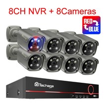 업무용 Techage-4K 보안 카메라 시스템 울트라 HD 8MP POE NVR 양방향 오디오 얼굴 감지 컬러 나이트 비전, 04 8CH NVR 8PCS Camera_01 없음