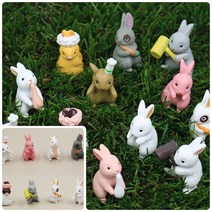 위월천 미니어처 토끼 12종 세트 장식미니어처 홈가드닝 화분피규어