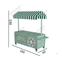 야외 커피 스낵카 쇼핑몰 행사 수레 유럽식 이동식 노점 판매대 시장 광장 스탠드, 그린 180x60x190