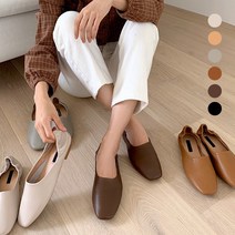 슈니슈 트라이본 데일리 말랑 백라인 심플 플랫 뮬블로퍼 1cm 6colors
