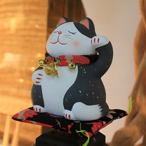 애완 고양이 도자기 고양이 동물 장식품 홈 데스크 가게 인테리어 부잣집 고양이, [LM0611]높이 대략 13.5CM - 블랙 금박, 멀티 컬러