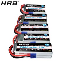 HRB-리포 배터리 2S 3S 4s 5s 6S 1300mah 1500mah 1800mah 2200mah 2600mah EC3 7.4V 11.1V 14.8V 18.5V RC 비행기, [02] 3S 1300mah 90C EC3