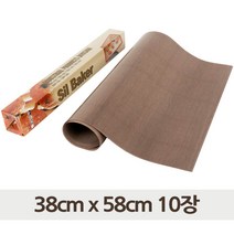 테프론 베이킹 시트 브라운 38cm x 58cm 10장 빵판, 10개