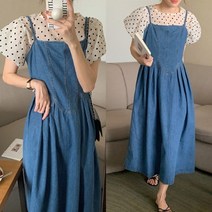 무드무드 [무드무드] 피엘 데님 뷔스티에 플레어 원피스