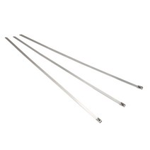 100pcs 스테인레스 스틸 잠금 케이블 지퍼 넥타이 실버 (4.6x300mm), 은