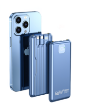 PYHO 휴대용 대용량 20000mAh 보조베터리 라인배치 66w 슈퍼급속충전 얇고 가벼운 보조베터리, 블랙