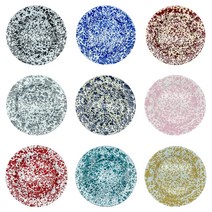 크로우캐년 마블 법랑 접시 디너 플레이트 디저트 플레이트 9color 라지/스몰, No.6_Pink