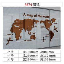 세계지도 시계 소품 사무실 데코 아크릴 종이 디자인, 브라운 (시계 미포함)