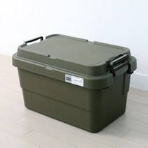 켐포바니 캠핑 수납 트렁크 카고 박스 70L + 우드상판, 블랙(카고 박스)