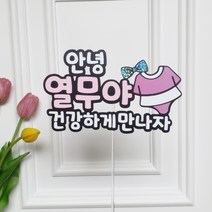 태명 아기슈트 임신토퍼 남아 여아 쌍둥이 만삭 축하선물 15x10cm, 공주님