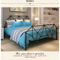 케이로 노르딕 골드프레임 블랙 화이트철제 침대프레임 심플한 싱글 침대 프레임 원룸 호텔 싱글침대, 검은 색