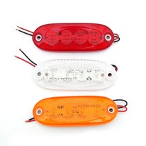 4 LED 타원형 차폭등 트럭 화물차 캠핑카 사이드램프, 1.적색, 1개