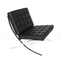 바르셀로나 라운지 편한 안락 1인용 소파 barcelona chair 휘게 체어, 인조가죽(PU), 블랙