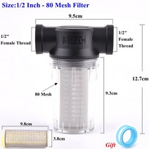 정원 급수 필터 1/2 "3/4" 1 "연못 80/250 메쉬 여과기 농업 관개 물 파이프 워터 펌프, 01 1I2 Inch-80 Mesh_01 1pc