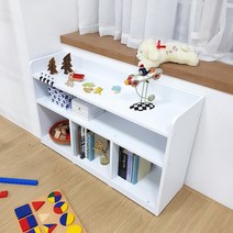매직 2단교구장_화이트/1090X깊이300/유치원수납장/가베장/책꽂이/아동책장/완구장, 화이트