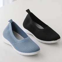 유니크9 여성용 데일리 이지 니트 패브릭 스판 메쉬 슬립온 단화