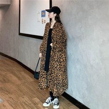 봄 쉬즈미스 반 코트 유럽과 미국의 봄 가을 대형 트렌치 코트 여성 통통한 소녀 얇은 오버 니 셔츠 칼라