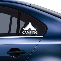 캠핑 카라반 텐트모양 Camping 데칼스티커 레이실내 데칼시트 자동차선물 첫차꾸미기, 1개, 오렌지 중형