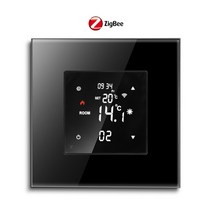 가스보일러 전기 교체 도시가스 친환경 가정용 온수 Bingoelec 스마트 지그비 온도 조절기 및 벽 스위치 소켓 물 바닥 난방 가스 보일러 블랙, 01  Thermostat, 1.ZigBee Thermostat