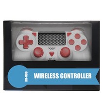 레이싱 휠 핸들 컨트롤러 자동차 게임 ps4 slimproiphonepcandroidsteam 6 축 자이로 스코프 이중 진동 무선 용 sony ps4 패드 용 무선, 흰색 빨간색