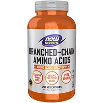 NOW Sports Nutrition 분지쇄 아미노산 류신 이소류신 및 발린 함유 240 캡슐, 1개