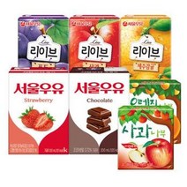 서울 초코우유/딸기우유/200ml X 24팩, 서울 리이브 사과 190ml X 24팩