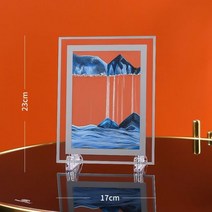 샌드아트 모래 시계 모래멍 무드멍 3D 분위기 인테리어 오브제 움직이는 상자 색상 예술 그림 유리 장면 디스플레이 홈 인테리어 책상 램프, Square Blue B