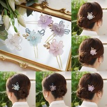 웨딩 헤어핀 한복 뒤꽂이 위즈 머리장식 장신구 헤어악세사리