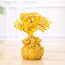 황금 돈나무 장식품 개업선물 매장오픈 취업 재물운 성공 부자 나무, 골드 18cm