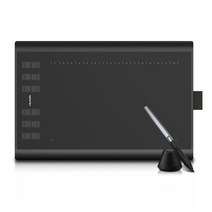 Huion-H1060P 그래픽 드로잉 태블릿 마이크로 USB 12 익스프레스 키 디지털 페인팅 프리 패시브 펜 배터리 없음, [01] Black